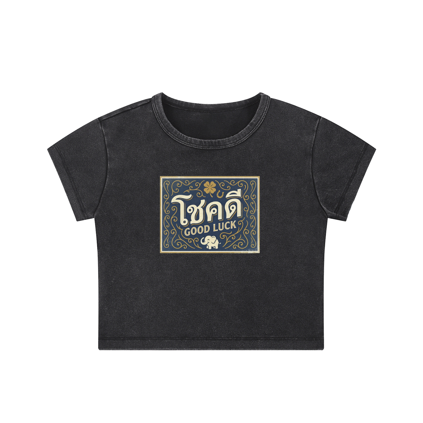 Good Luck - Snow Washed Crop Top